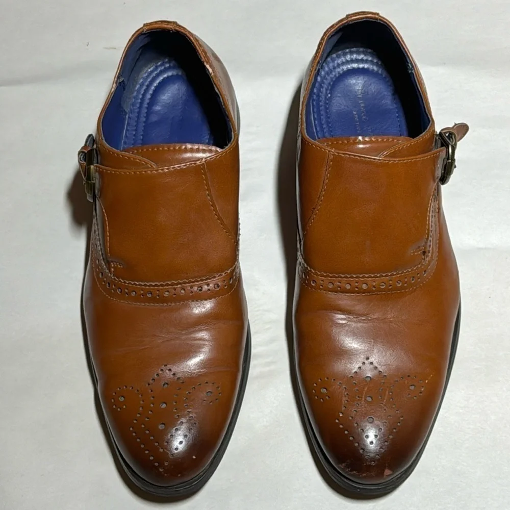 Bruno Marc New York‎ Florence Oxford Monk men’s shoes camel Sz 6 1/2